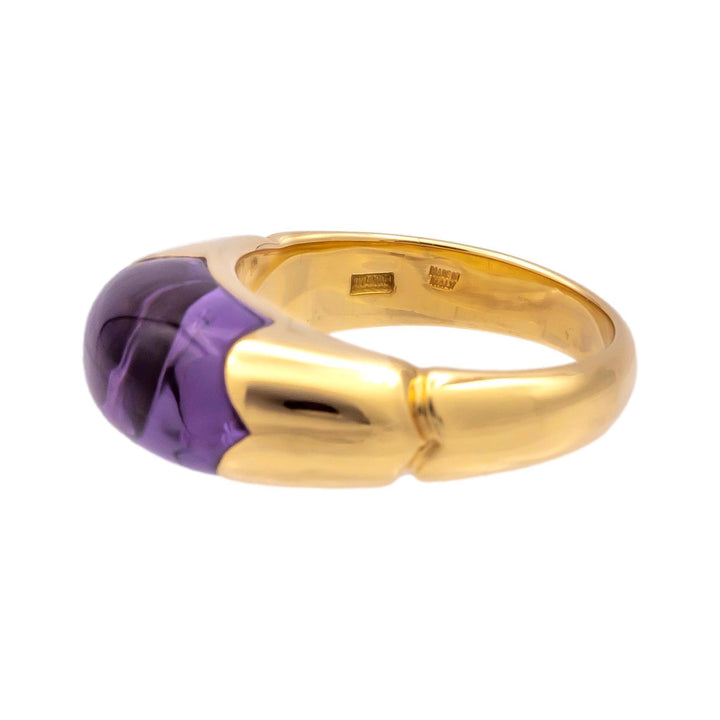 Bvlgari Tronchetto Vintage Amethyst Ring – 18K Yellow Gold