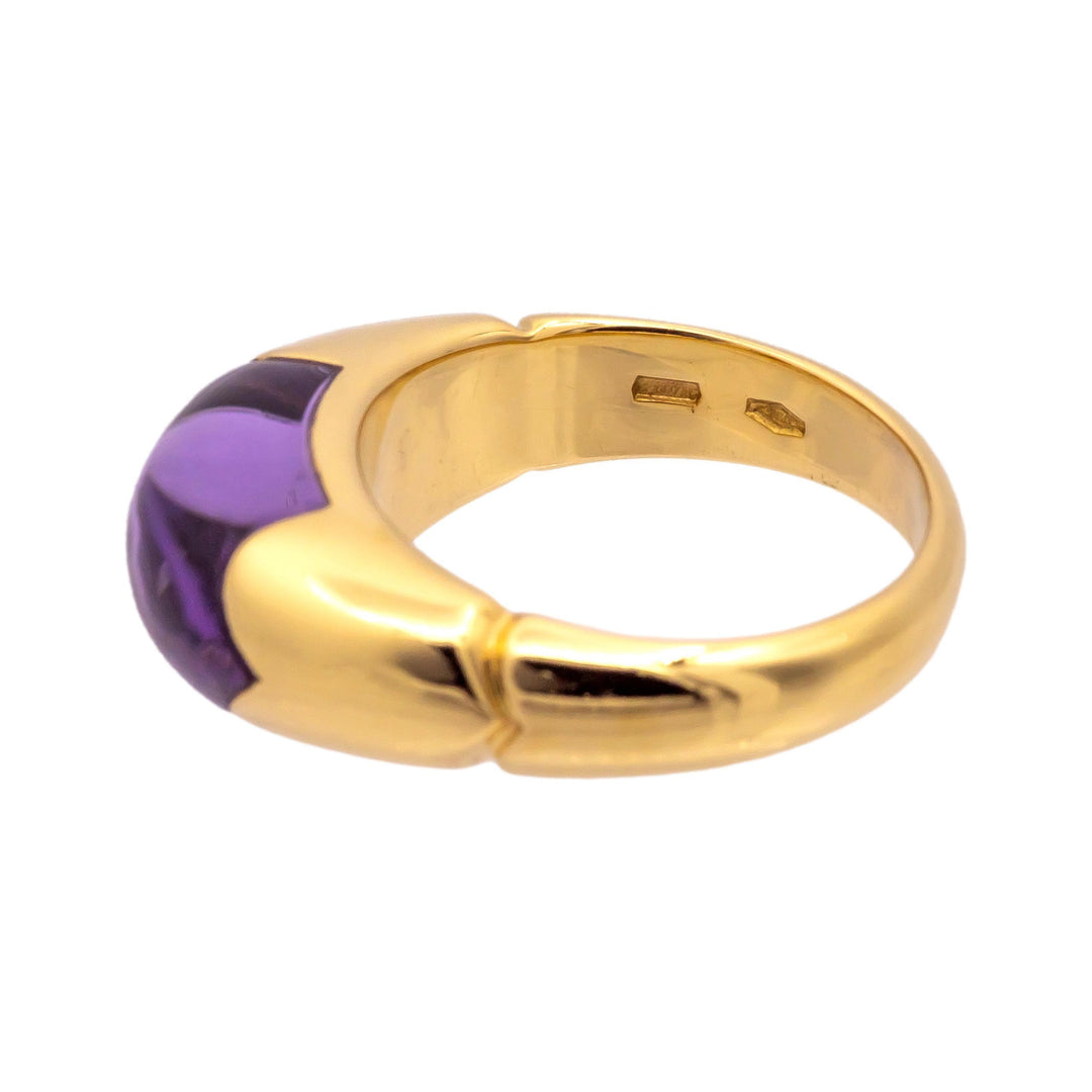 Bvlgari Tronchetto Vintage Amethyst Ring – 18K Yellow Gold