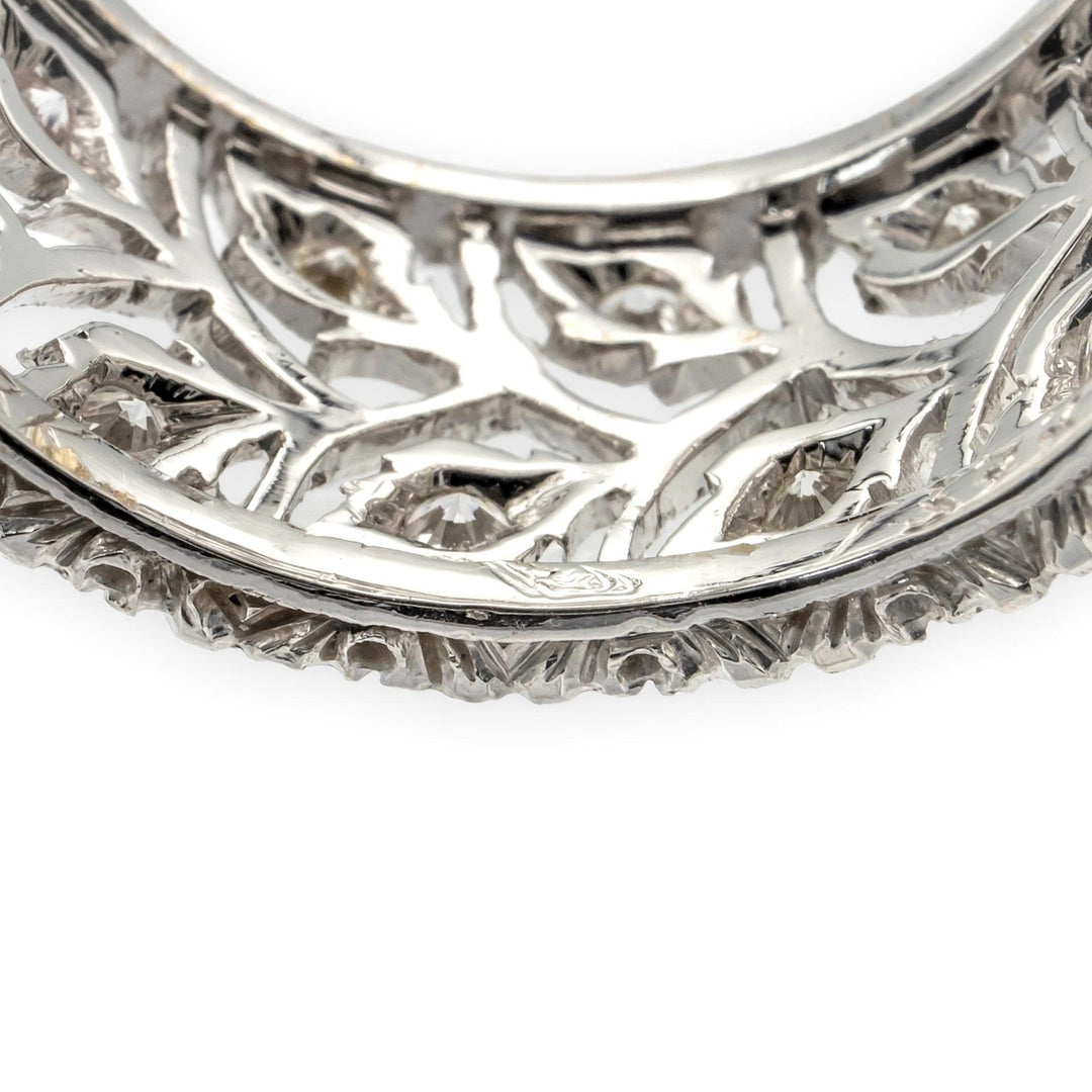 Buccellati Ramage Eternelle 18K White Gold Diamond Scalloped Band Ring Size 5.5