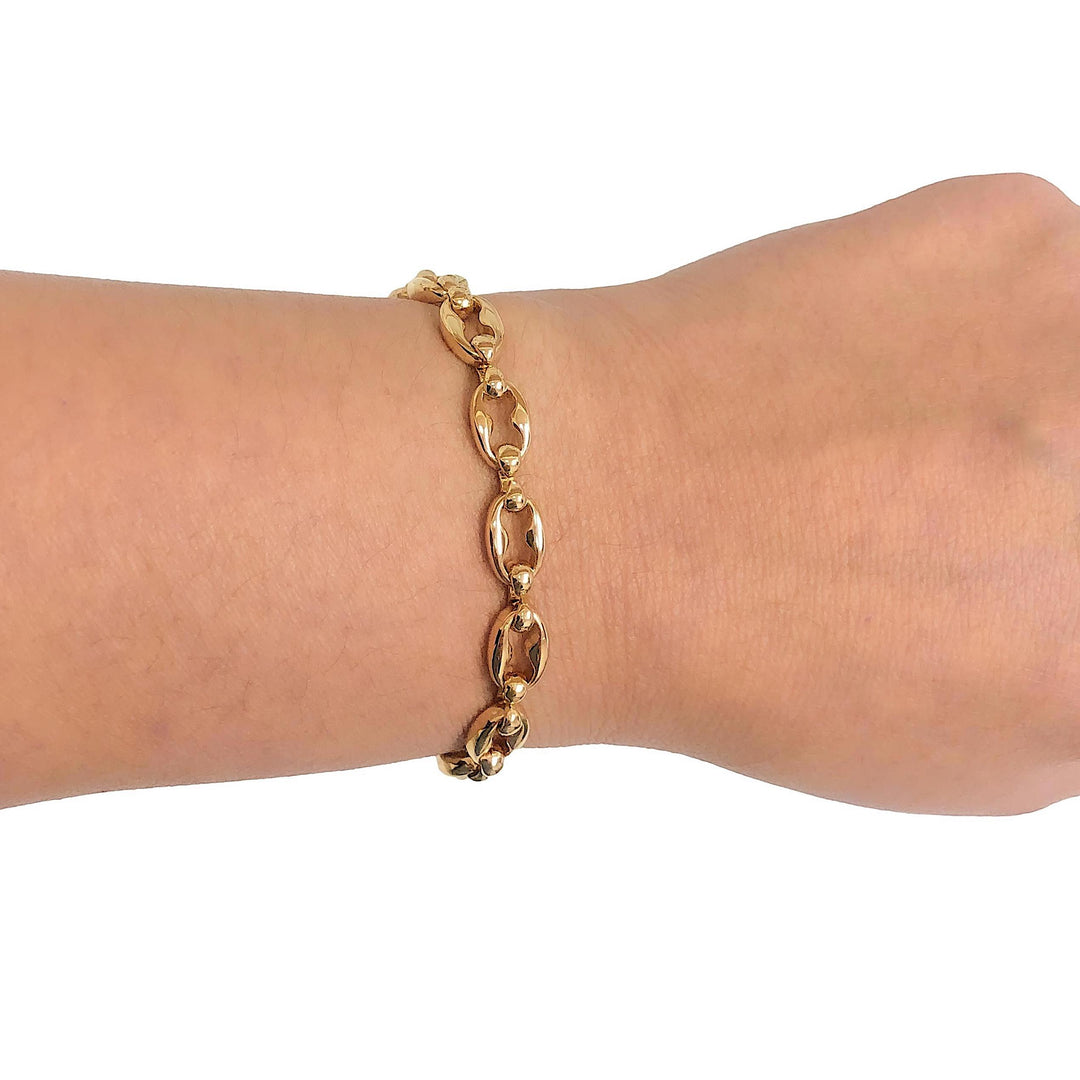 Vintage Cartier 18K Yellow Gold Open Bean Claw Link Bracelet