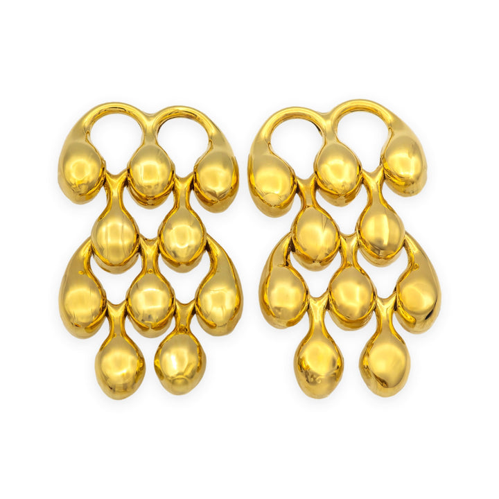 Vintage CHIMENTO 18K Yellow Gold Chandelier Earrings