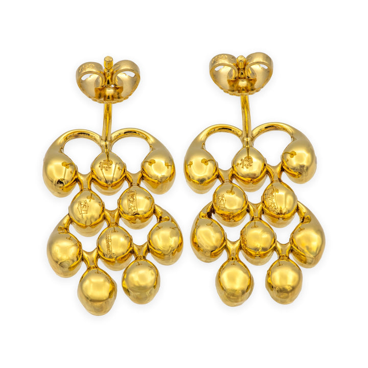 Vintage CHIMENTO 18K Yellow Gold Chandelier Earrings