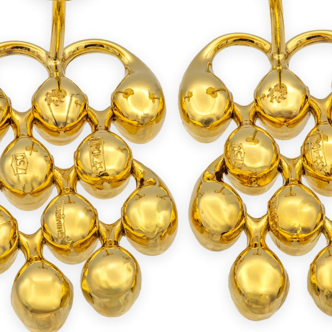 Vintage CHIMENTO 18K Yellow Gold Chandelier Earrings