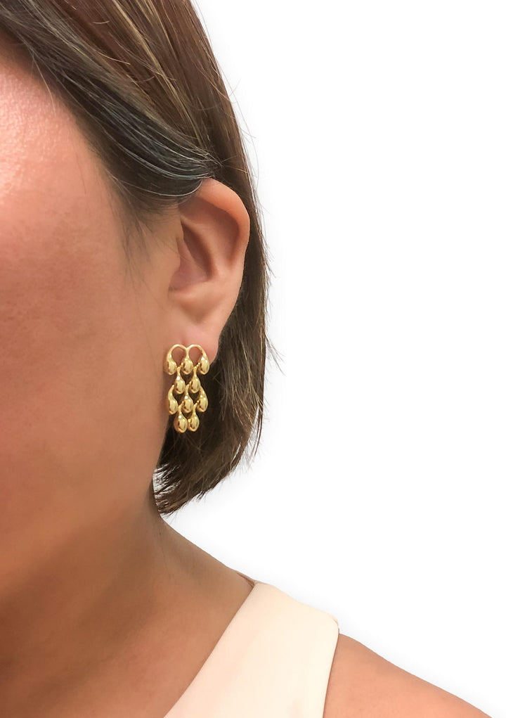Vintage CHIMENTO 18K Yellow Gold Chandelier Earrings