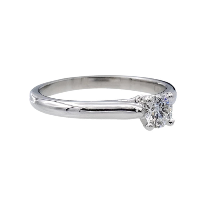 Cartier 1895 Platinum Diamond Engagement Ring with Round .25 Ct FVS1