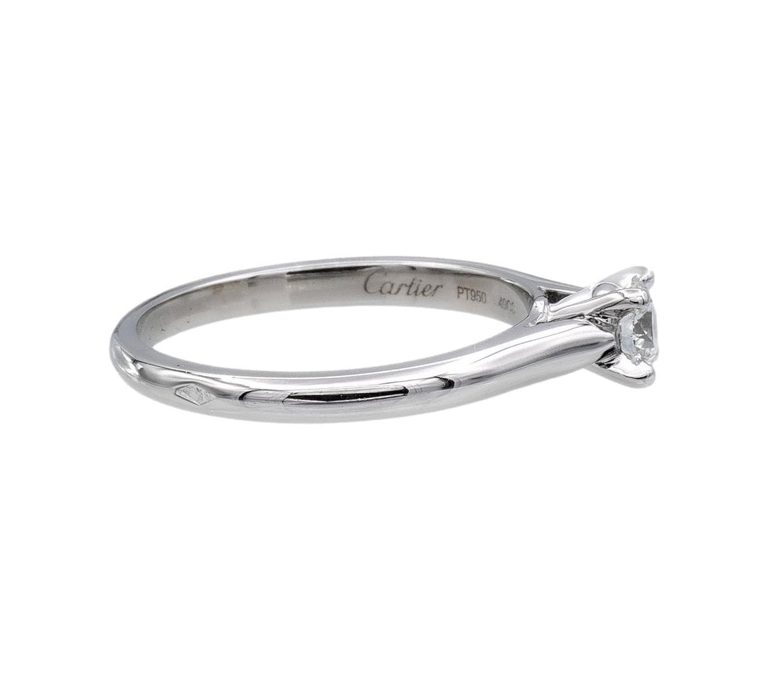 Cartier 1895 Platinum Diamond Engagement Ring with Round .25 Ct FVS1