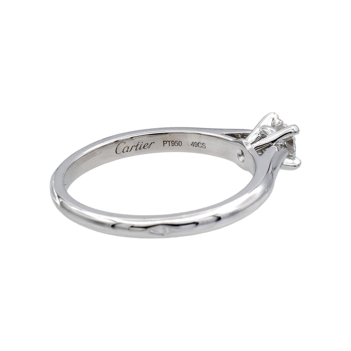 Cartier 1895 Platinum Diamond Engagement Ring with Round .25 Ct FVS1