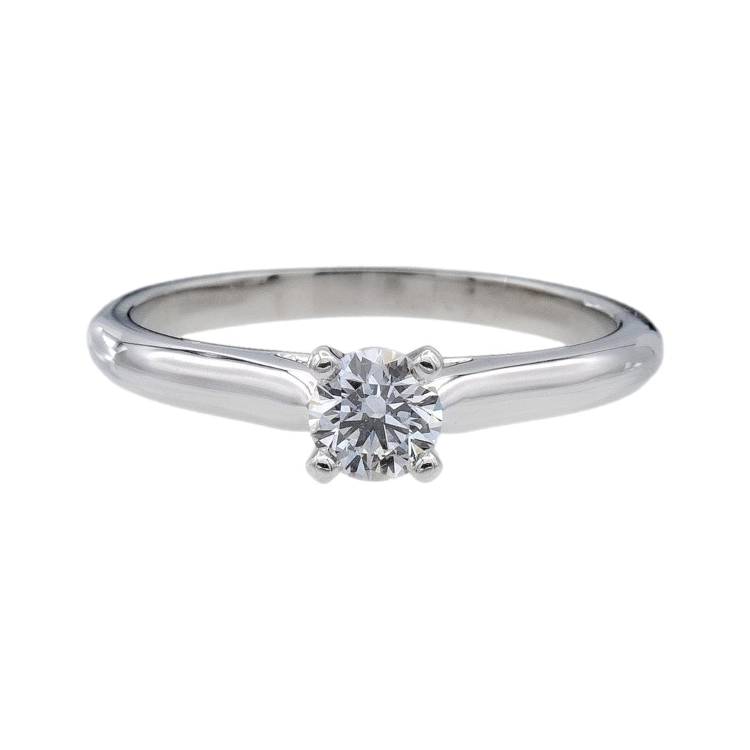 Cartier 1895 Platinum Diamond Engagement Ring with Round .25 Ct FVS1