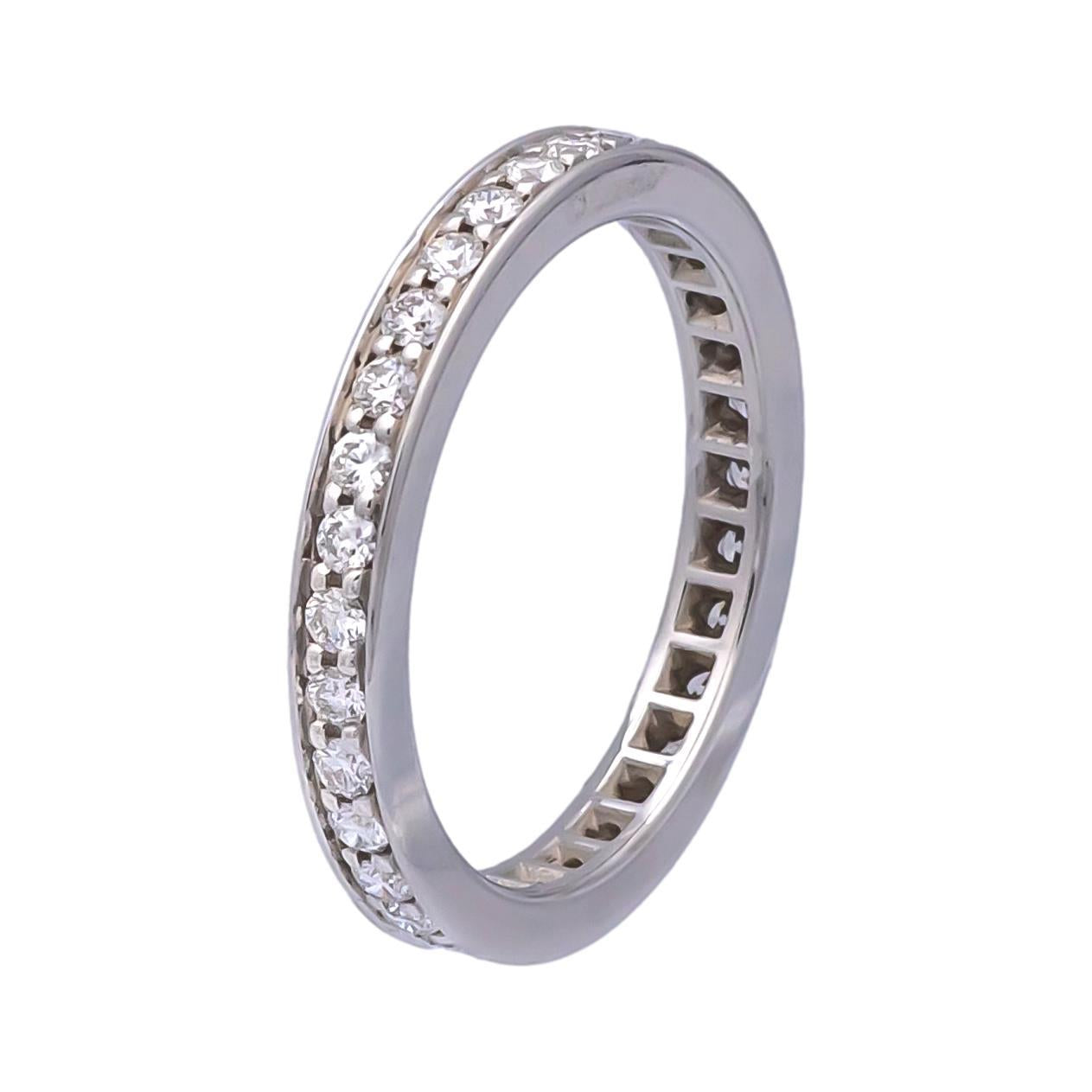 Order Cartier Ballerine Platinum Channel Set Diamond Eternity Band Ring .40 CTS The Diamond Oak