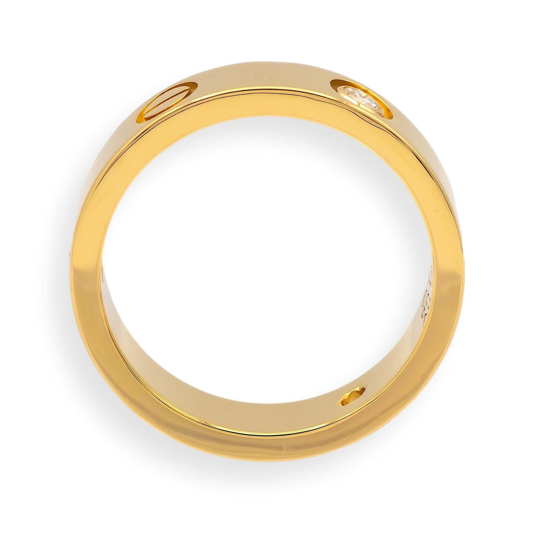 Cartier Love Ring 18K Yellow Gold 3 Diamonds Band Size 60 | US 9.25 Box & Papers