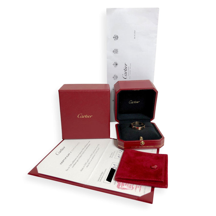Cartier Love Ring 18K Yellow Gold 3 Diamonds Band Size 60 | US 9.25 Box & Papers