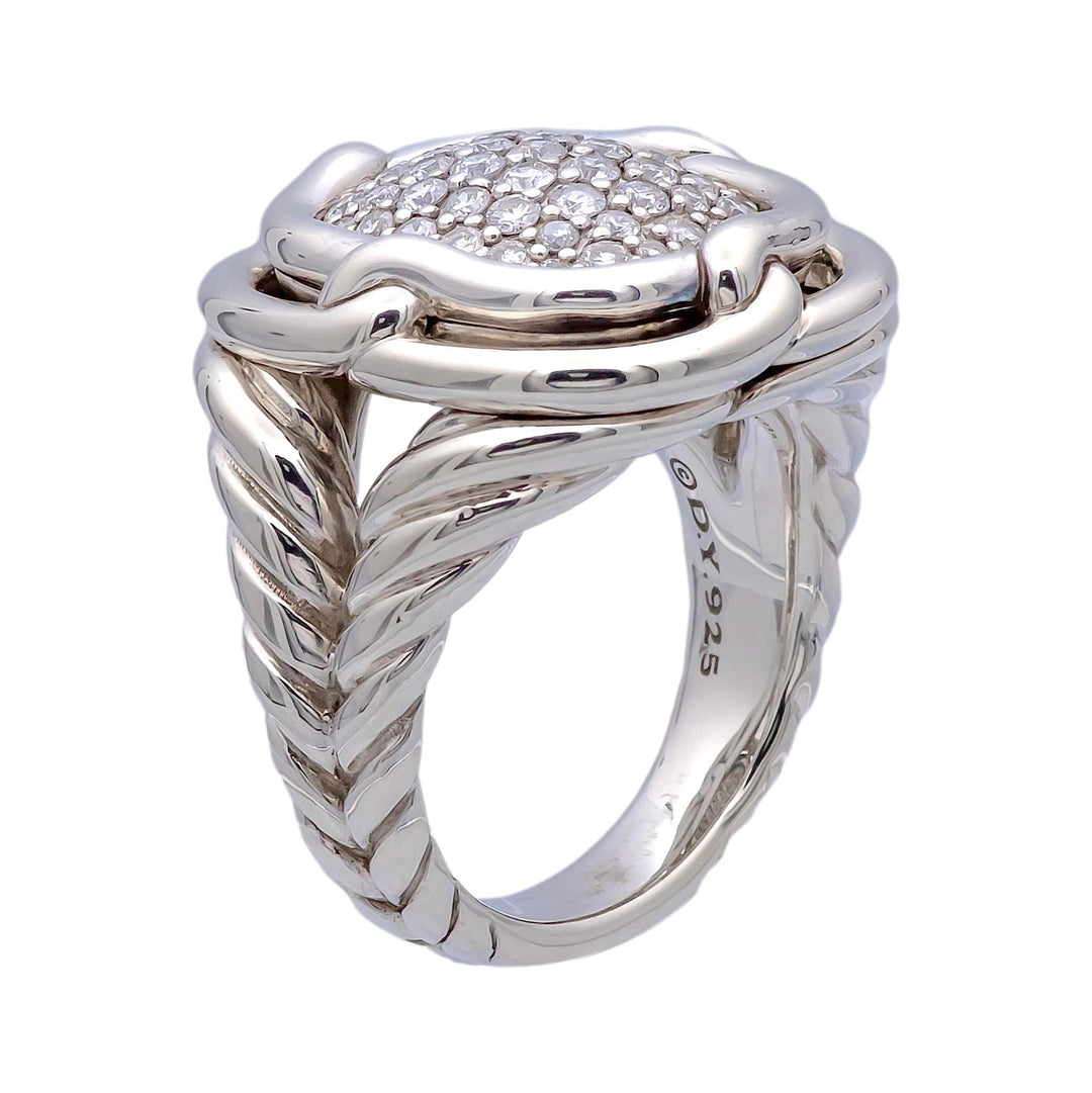 David Yurman Labyrinth Sterling Silver 1.00 ct. Pave Diamond Ring