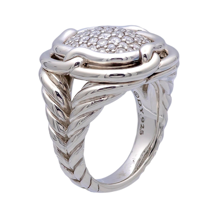 David Yurman Labyrinth Sterling Silver 1.00 ct. Pave Diamond Ring