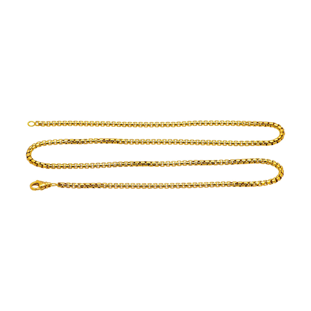 David Yurman Men's 18K Yellow Gold 3.4 mm Box Chain Necklace 26" Long