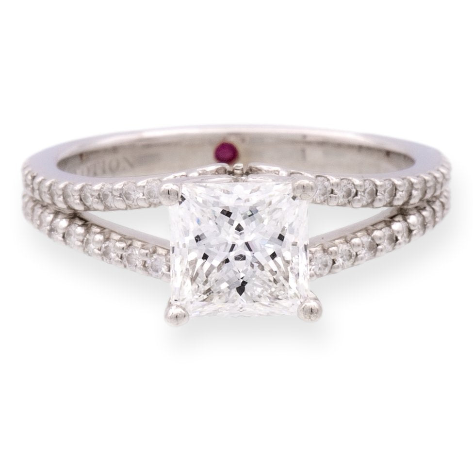 ForeverMark Devotion 18K Princess Cut Diamond Engagement Ring 1.52 Cts.FVVS2