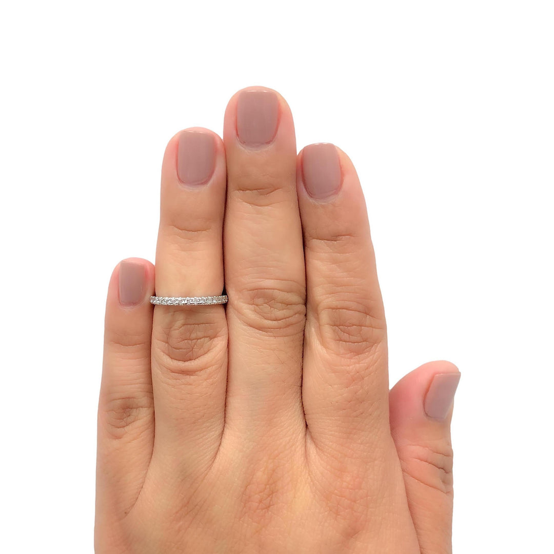 Platinum Full Circle .85ct Round Diamond Wedding Band Ring Size 4.75