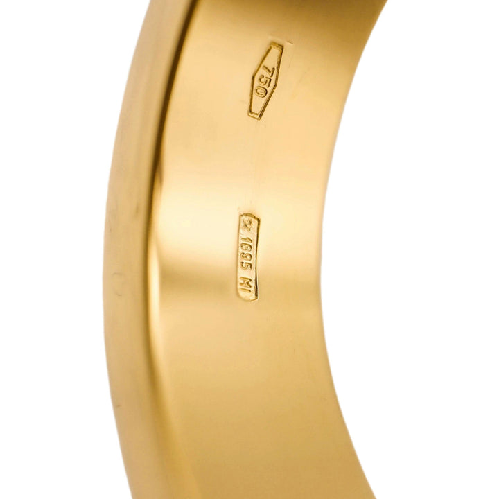 GUCCI 18K Yellow Gold Cabochon Garnet 5mm Band Ring