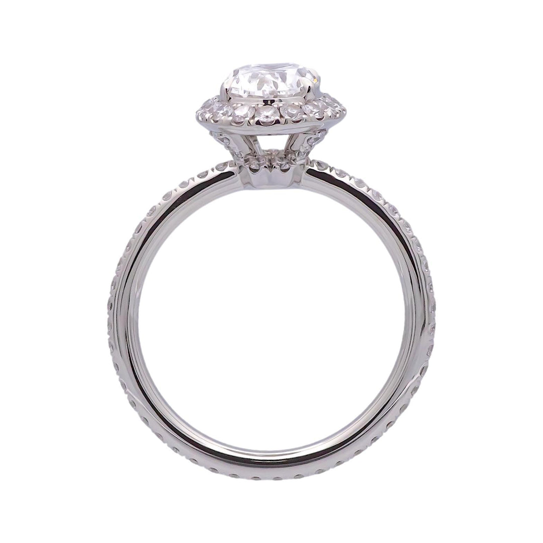 Harry Winston Platinum Halo Oval Diamond 1.54ct TW DVVS1 Engagement Ring