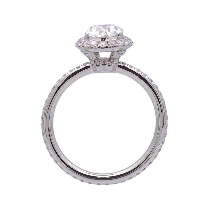 Harry Winston Platinum Halo Oval Diamond 1.54ct TW DVVS1 Engagement Ring