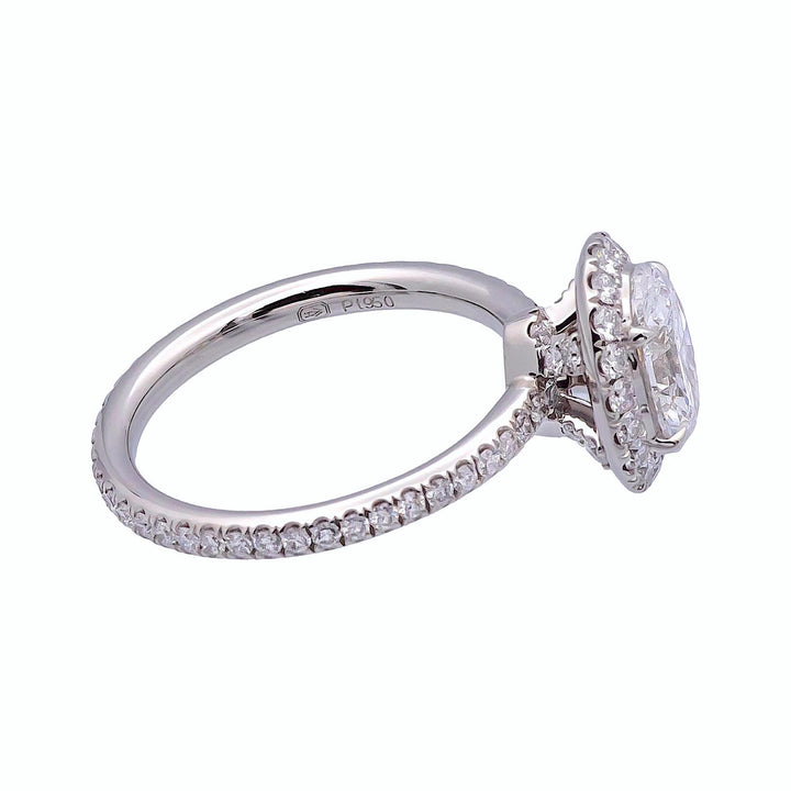 Harry Winston Platinum Halo Oval Diamond 1.54ct TW DVVS1 Engagement Ring