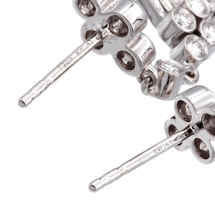 Kwiat 18K White Gold Chandelier 3.00ct TW Round Diamond Dangle Drop Earrings