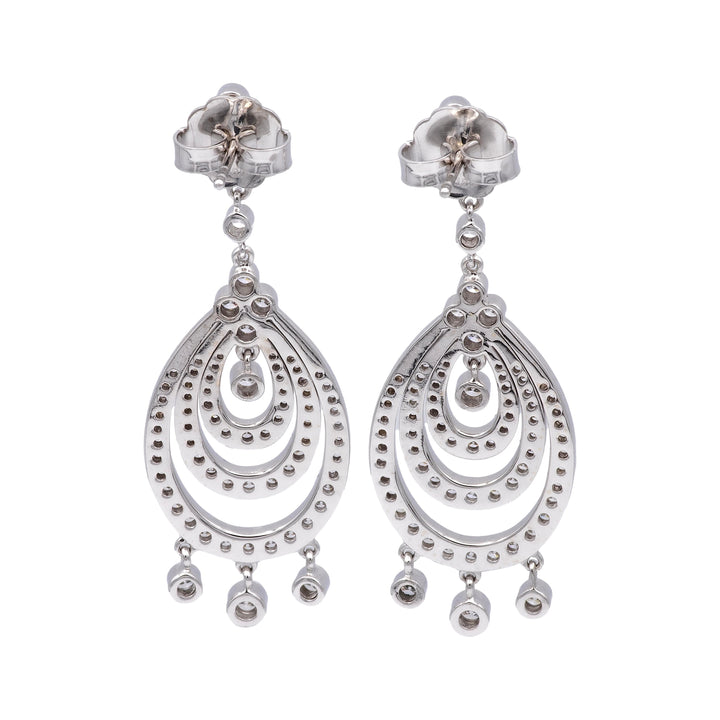 Kwiat 18K White Gold Chandelier 3.00ct TW Round Diamond Dangle Drop Earrings