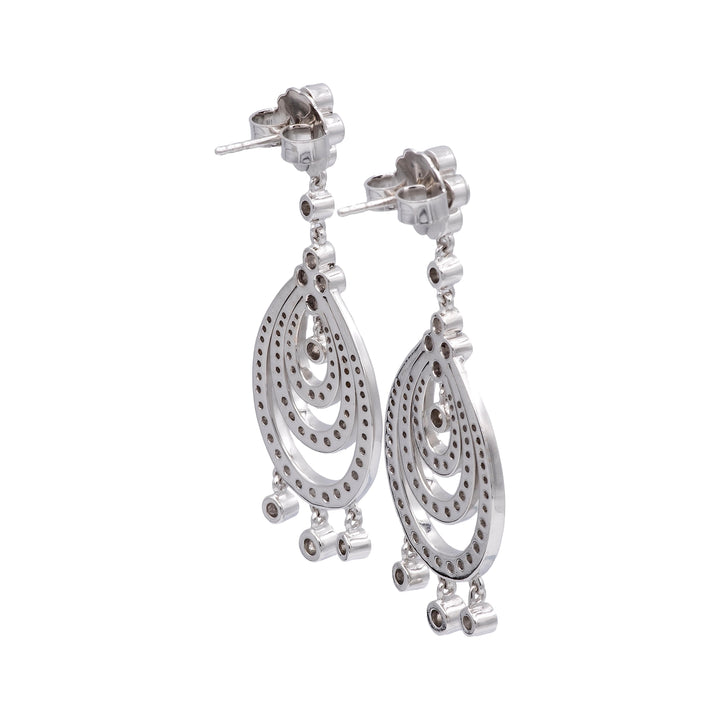 Kwiat 18K White Gold Chandelier 3.00ct TW Round Diamond Dangle Drop Earrings