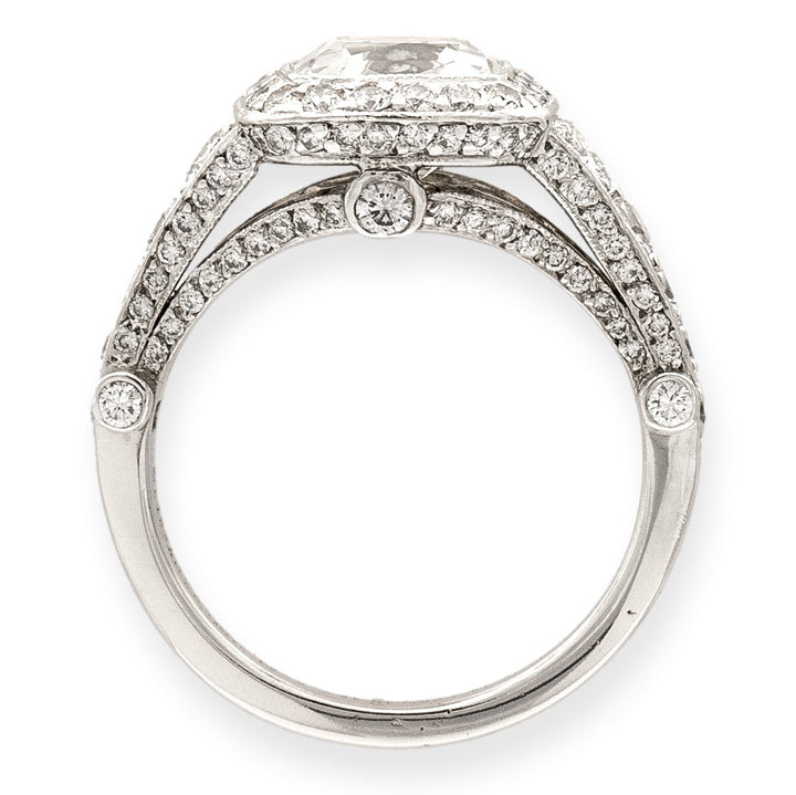 Tiffany & Co. Platinum Legacy Cushion Diamond Engagement Ring 2.70cts. TW GVVS1