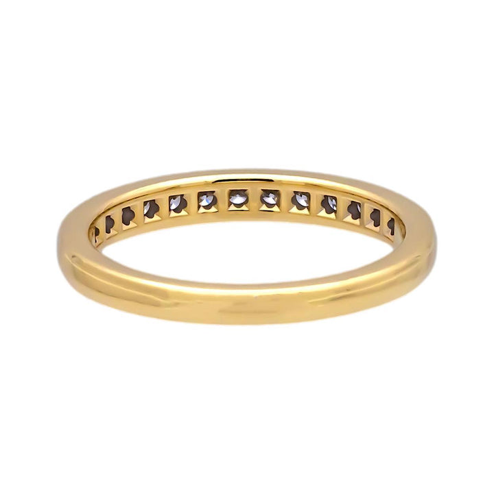 Tiffany & Co. 18K Yellow Gold Halfway Wedding Band Ring 0.22 cts 2.5mm
