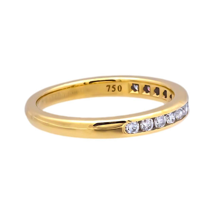 Tiffany & Co. 18K Yellow Gold Halfway Wedding Band Ring 0.22 cts 2.5mm