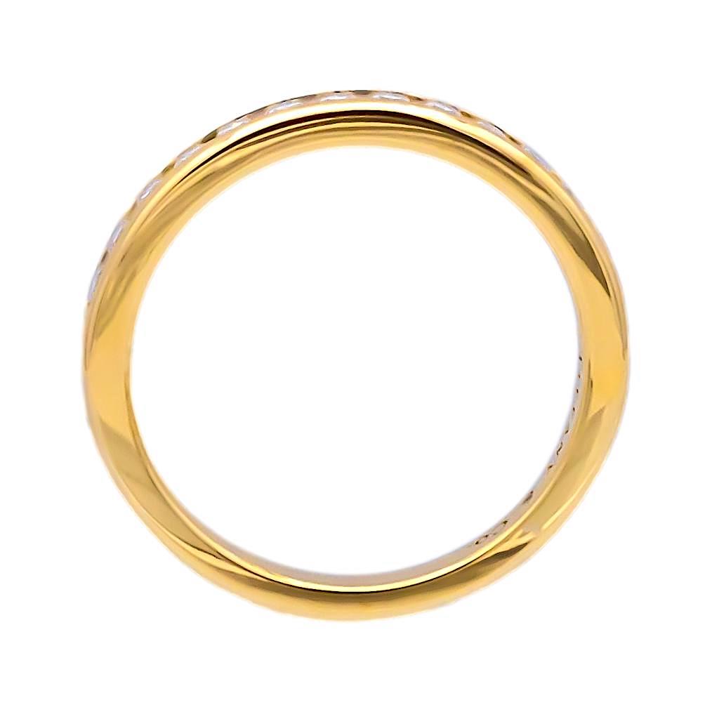 Tiffany & Co. 18K Yellow Gold Halfway Wedding Band Ring 0.22 cts 2.5mm