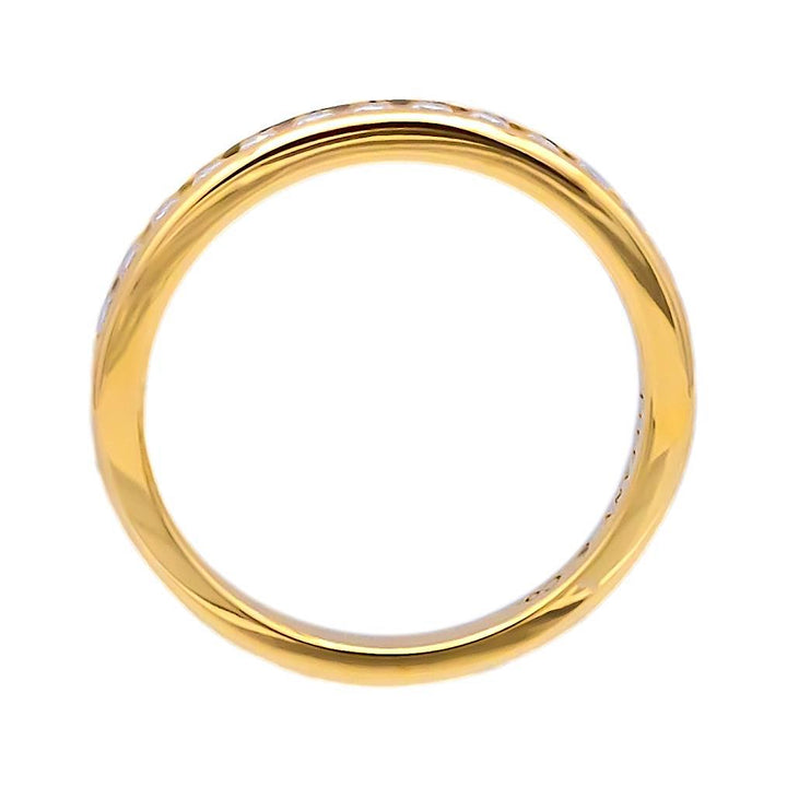 Tiffany & Co. 18K Yellow Gold Halfway Wedding Band Ring 0.22 cts 2.5mm