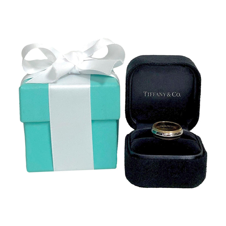 Tiffany & Co. Platinum 18K Together Double Millgrain 6mm Mens Band Ring Sz 11.75