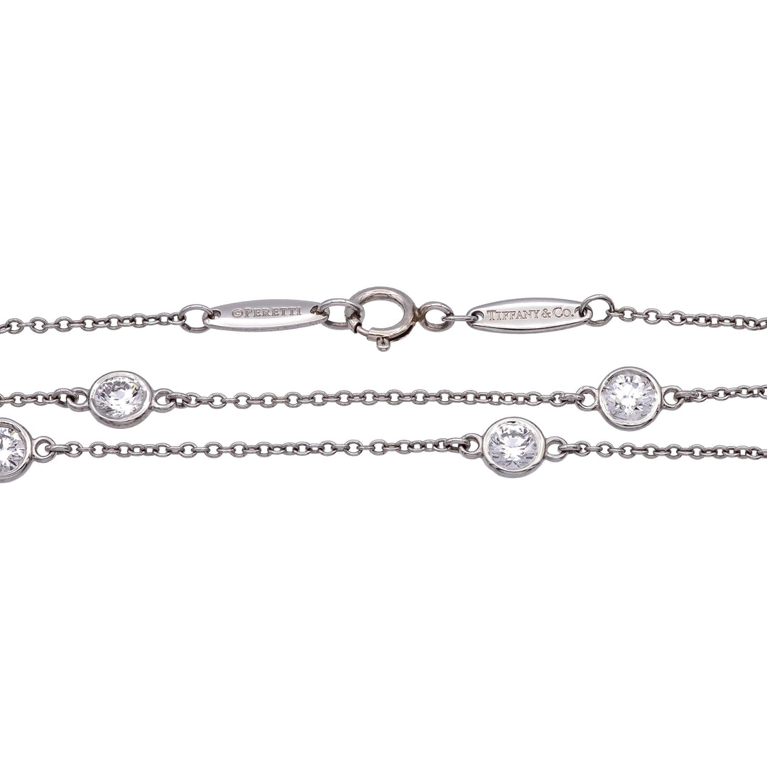 Tiffany & Co. Elsa Peretti Diamonds by the Yard Necklace Platinum 2.70 Cts 30"