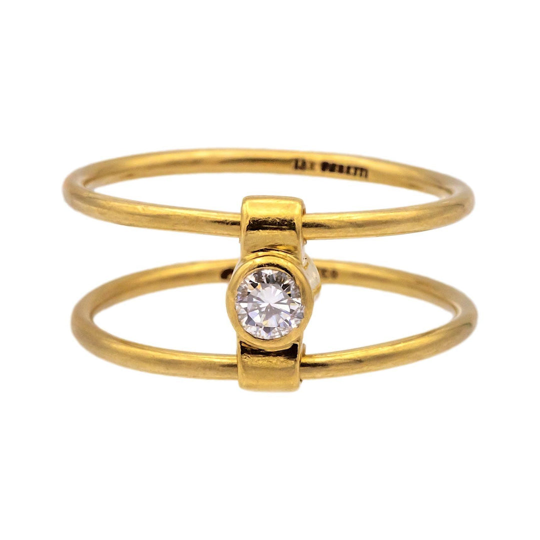 Vintage Tiffany & Co. 18K Reversible Elsa Peretti Ring Diamond Sapphire Size 6.5