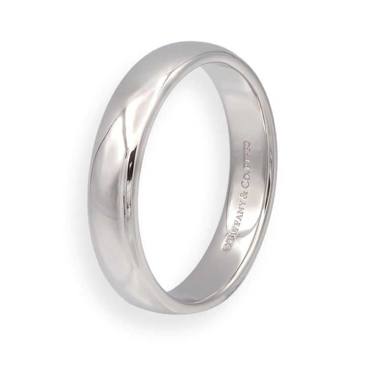 Tiffany & Co. Forever Platinum 4.5mm Wedding Band Ring Size 8.5, Box Included