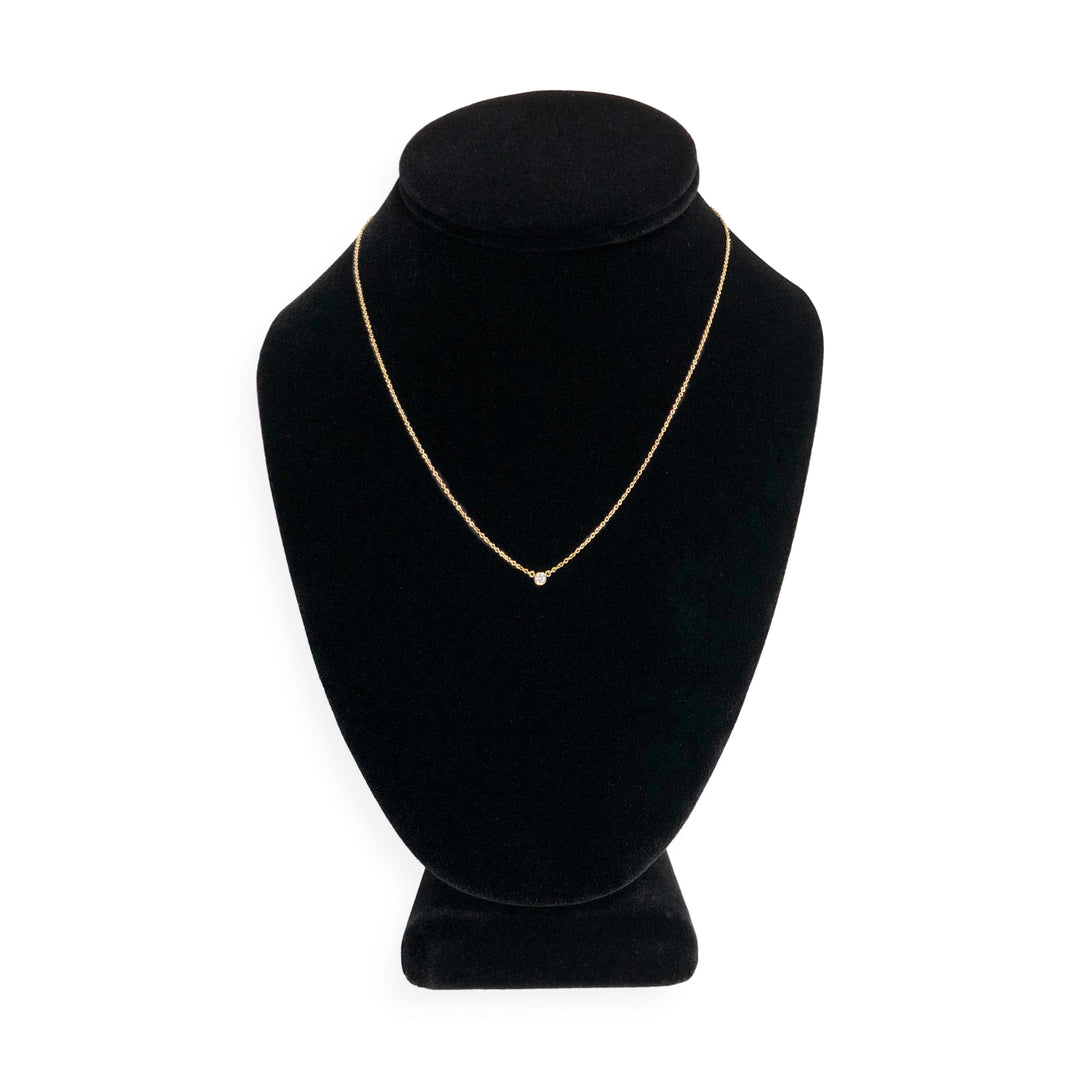 Tiffany & Co. 18KY Peretti Bezel Diamond by the Yard Necklace 16" .05ct F VS1