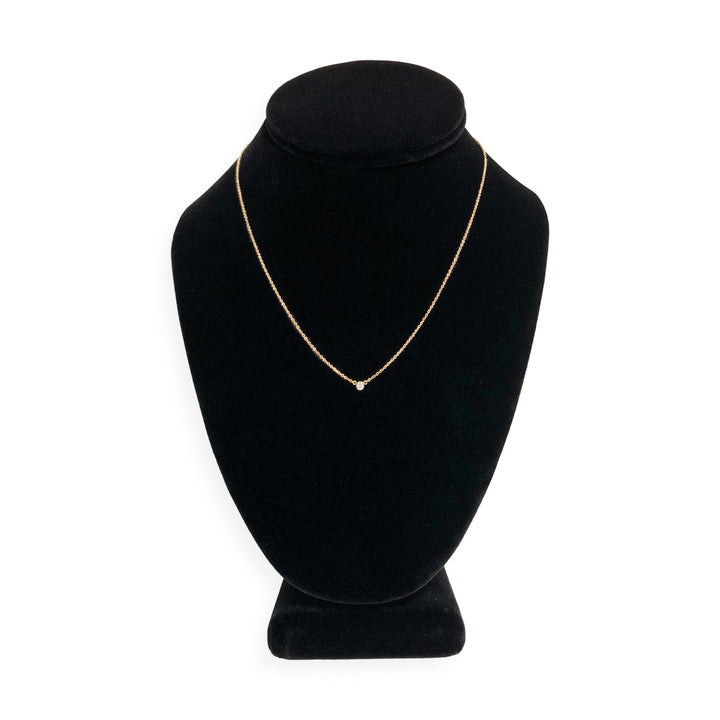 Tiffany & Co. 18KY Peretti Bezel Diamond by the Yard Necklace 16" .05ct F VS1