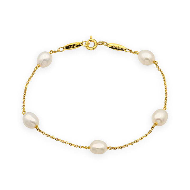 Tiffany & Co. 18K Yellow Gold Peretti Pearls by the Yard Bracelet 7"
