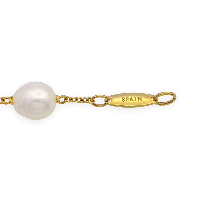 Tiffany & Co. 18K Yellow Gold Peretti Pearls by the Yard Bracelet 7"