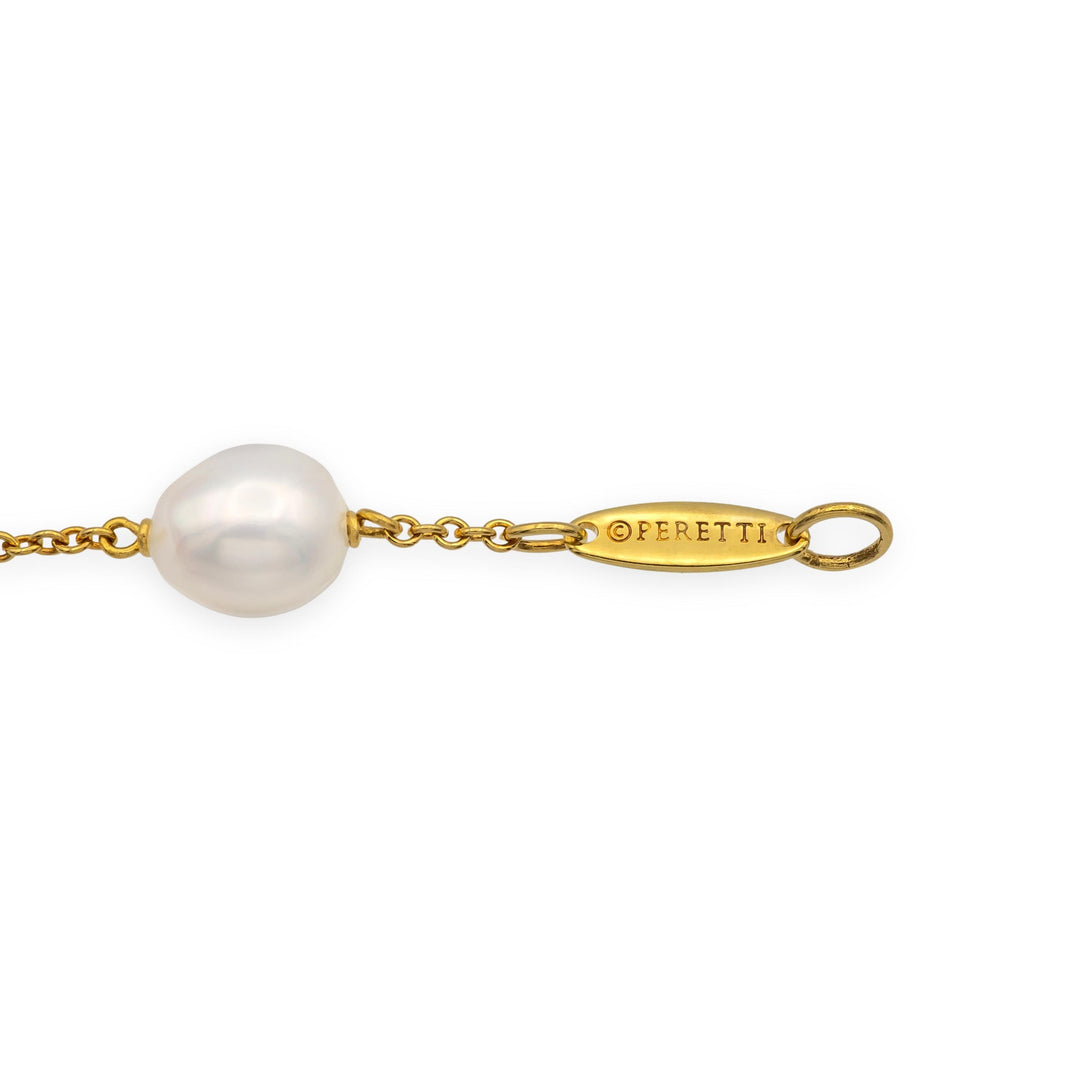 Tiffany & Co. 18K Yellow Gold Peretti Pearls by the Yard Bracelet 7"