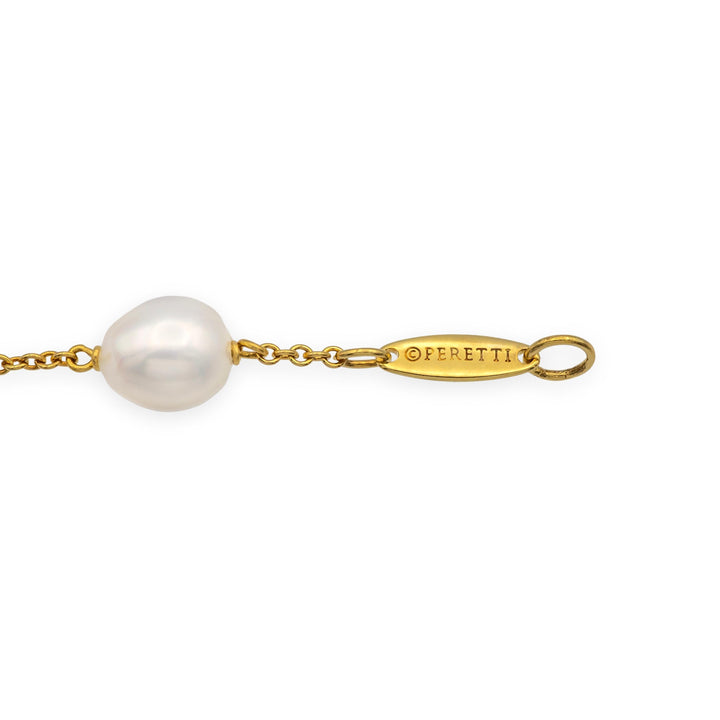 Tiffany & Co. 18K Yellow Gold Peretti Pearls by the Yard Bracelet 7"
