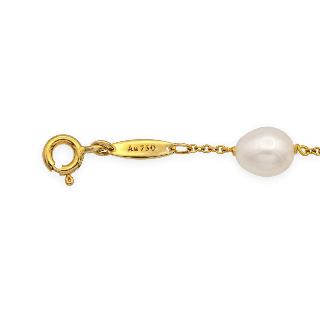 Tiffany & Co. 18K Yellow Gold Peretti Pearls by the Yard Bracelet 7"