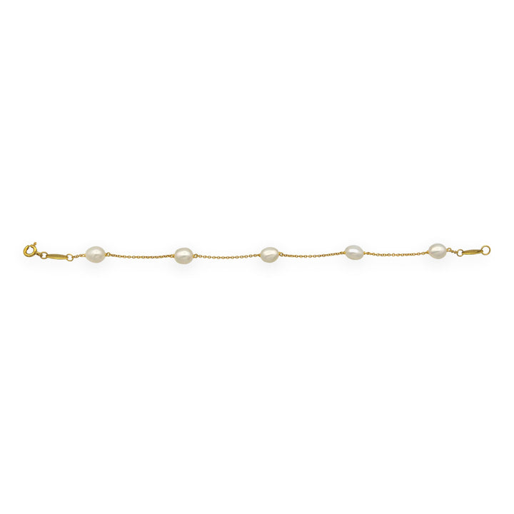 Tiffany & Co. 18K Yellow Gold Peretti Pearls by the Yard Bracelet 7"