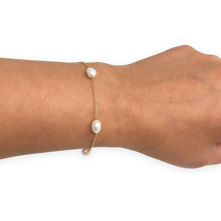 Tiffany & Co. 18K Yellow Gold Peretti Pearls by the Yard Bracelet 7"