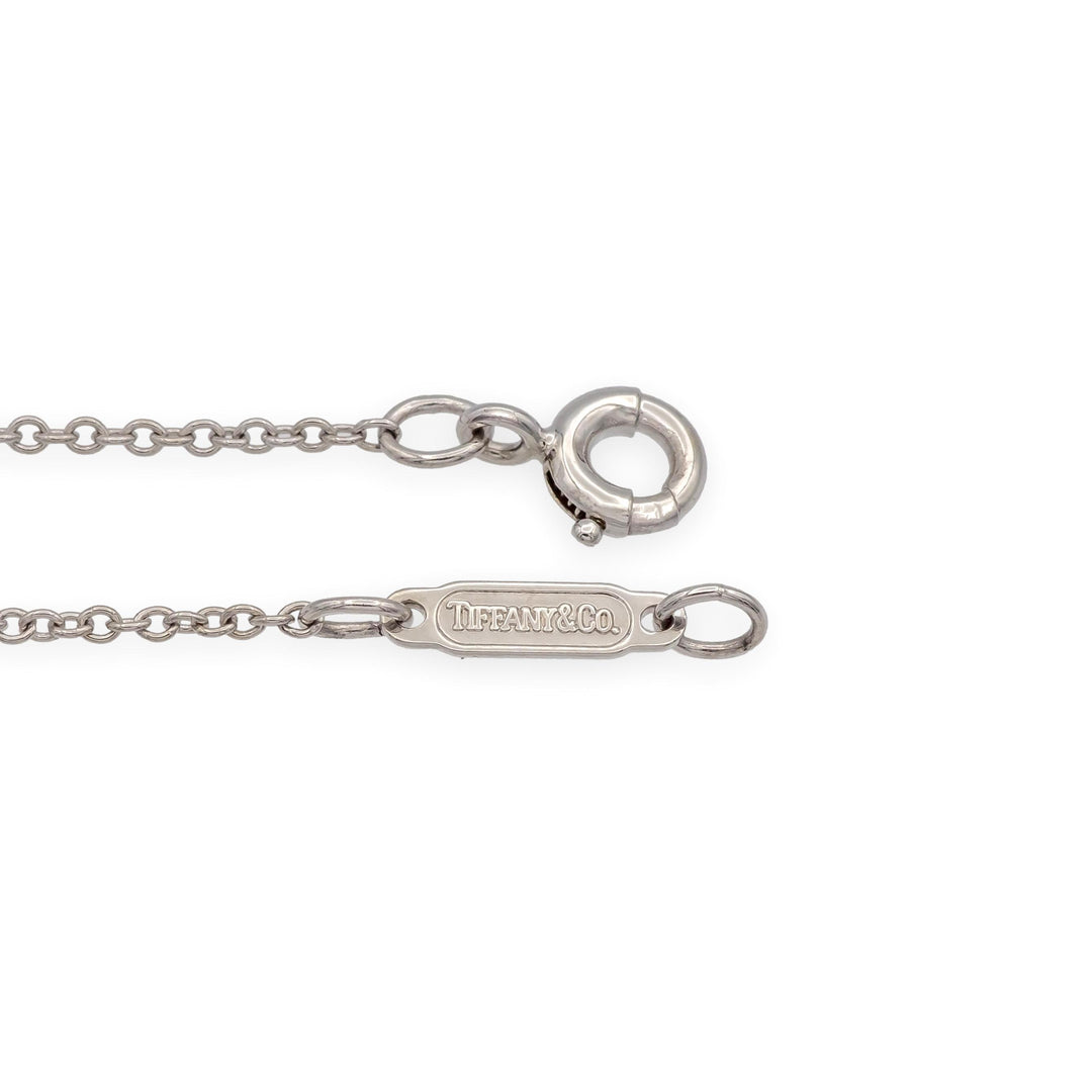 Tiffany & Co. Platinum Round Diamond .41 ct Cross Pendant Necklace – Small 18"