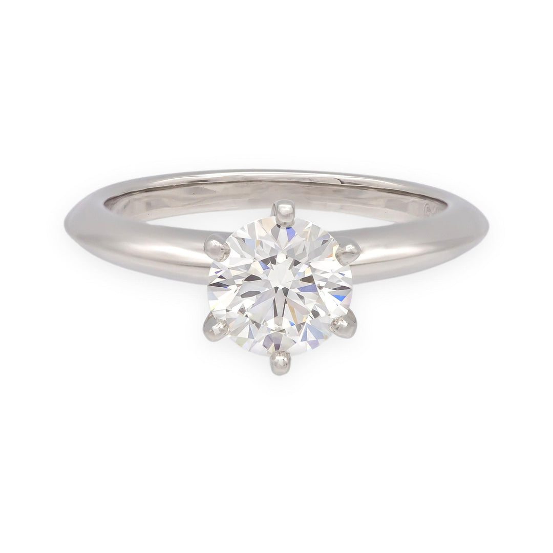 Tiffany & Co. Platinum .84 ct F VS1 Round Diamond Solitaire Engagement Ring