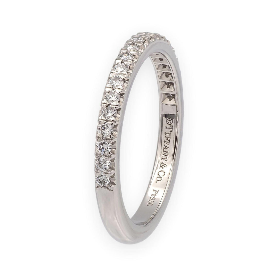 Tiffany & Co. Platinum Soleste Half Circle Round Diamond Band Ring w/Recpt