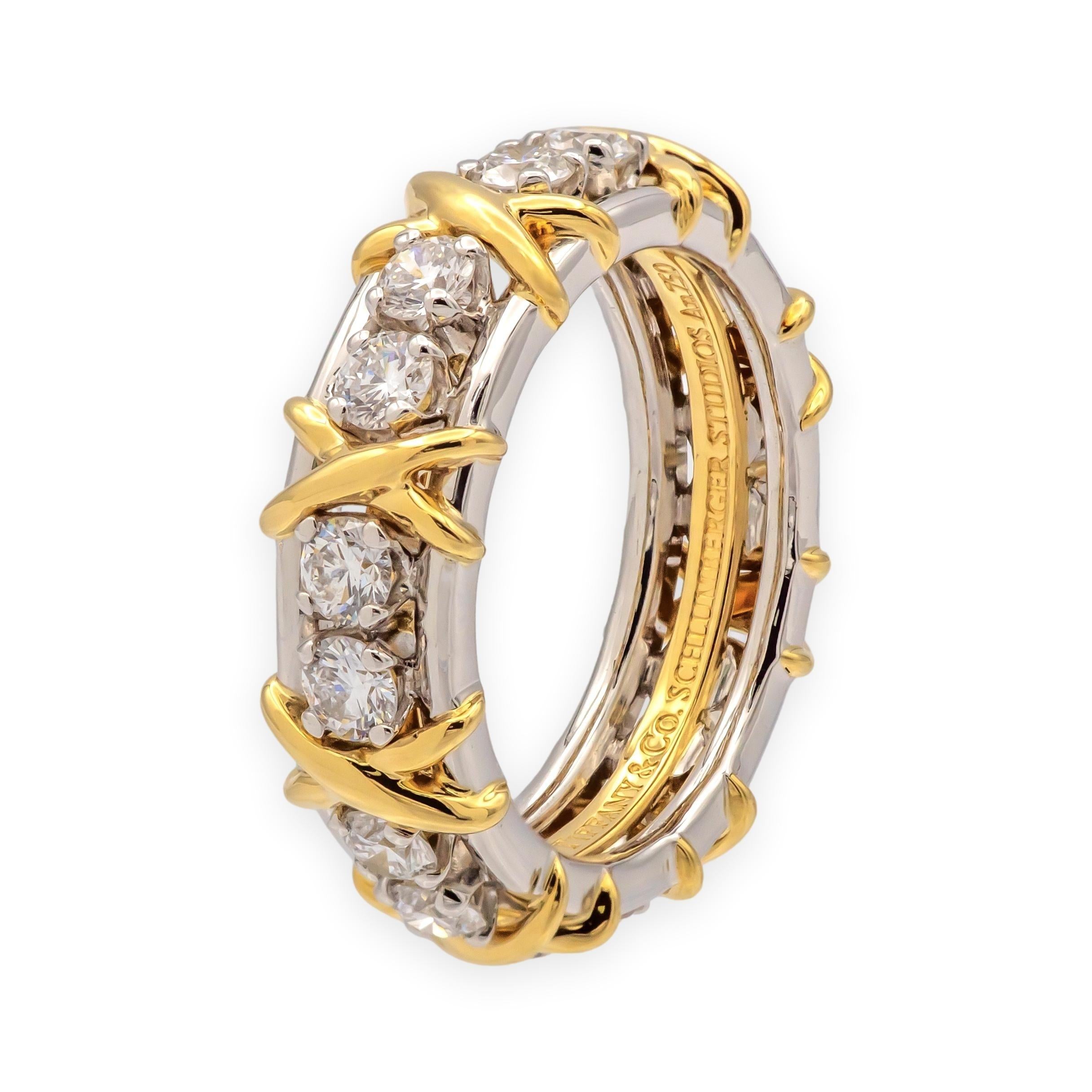 Tiffany & Co. Schlumberger 16-Stone Platinum & 18K Diamond Ring