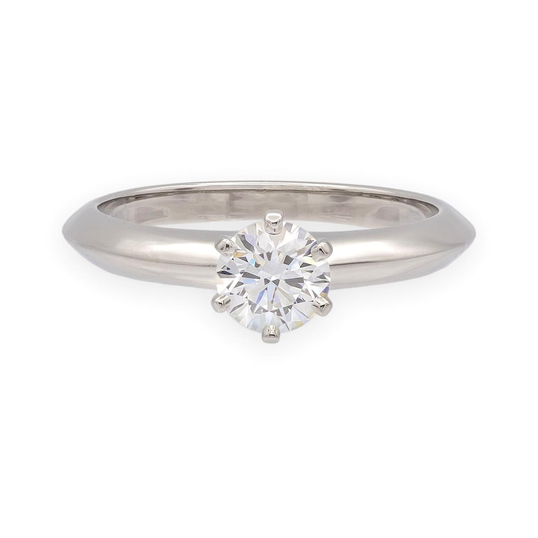 Vintage Tiffany & Co. Platinum .55ct D VS2 Diamond Solitaire Engagement Ring